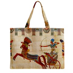 Egyptian Tutunkhamun Pharaoh Design Zipper Mini Tote Bag by Sapixe