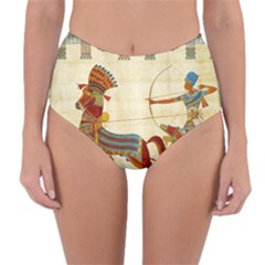 Egyptian Tutunkhamun Pharaoh Design Reversible High-waist Bikini Bottoms by Sapixe