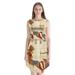 Egyptian Tutunkhamun Pharaoh Design Sleeveless Chiffon Dress   by Sapixe