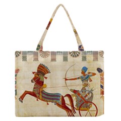 Egyptian Tutunkhamun Pharaoh Design Zipper Medium Tote Bag by Sapixe