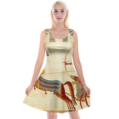 Egyptian Tutunkhamun Pharaoh Design Reversible Velvet Sleeveless Dress