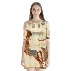 Egyptian Tutunkhamun Pharaoh Design Shoulder Cutout Velvet One Piece