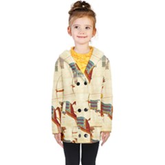 Egyptian Tutunkhamun Pharaoh Design Kids  Double Breasted Button Coat by Sapixe