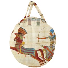 Egyptian Tutunkhamun Pharaoh Design Giant Round Zipper Tote by Sapixe