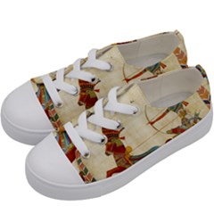 Egyptian Tutunkhamun Pharaoh Design Kids  Low Top Canvas Sneakers by Sapixe