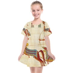 Egyptian Tutunkhamun Pharaoh Design Kids  Smock Dress