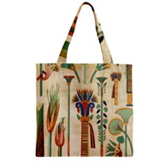 Egyptian Paper Papyrus Hieroglyphs Zipper Grocery Tote Bag by Sapixe