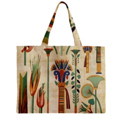 Egyptian Paper Papyrus Hieroglyphs Zipper Mini Tote Bag by Sapixe