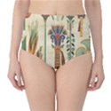 Egyptian Paper Papyrus Hieroglyphs Classic High-Waist Bikini Bottoms View1