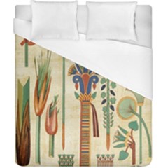 Egyptian Paper Papyrus Hieroglyphs Duvet Cover (california King Size) by Sapixe