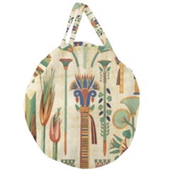 Egyptian Paper Papyrus Hieroglyphs Giant Round Zipper Tote by Sapixe