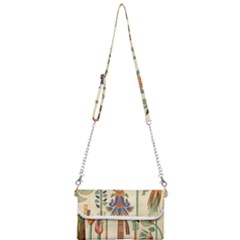 Egyptian Paper Papyrus Hieroglyphs Mini Crossbody Handbag by Sapixe