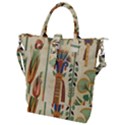 Egyptian Paper Papyrus Hieroglyphs Buckle Top Tote Bag View1