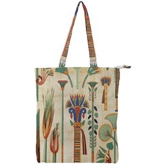 Egyptian Paper Papyrus Hieroglyphs Double Zip Up Tote Bag by Sapixe