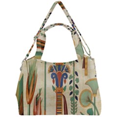 Egyptian Paper Papyrus Hieroglyphs Double Compartment Shoulder Bag by Sapixe