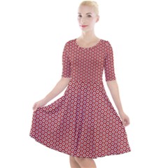 Pattern Star Backround Quarter Sleeve A-line Dress