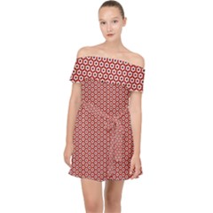 Pattern Star Backround Off Shoulder Chiffon Dress