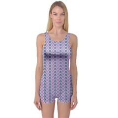 Pattern Star Flower Backround One Piece Boyleg Swimsuit