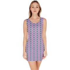 Pattern Star Flower Backround Bodycon Dress