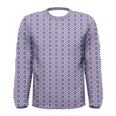 Pattern Star Flower Backround Men s Long Sleeve Tee