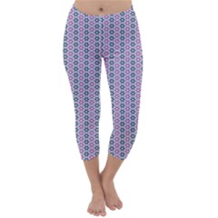 Pattern Star Flower Backround Capri Winter Leggings  by HermanTelo