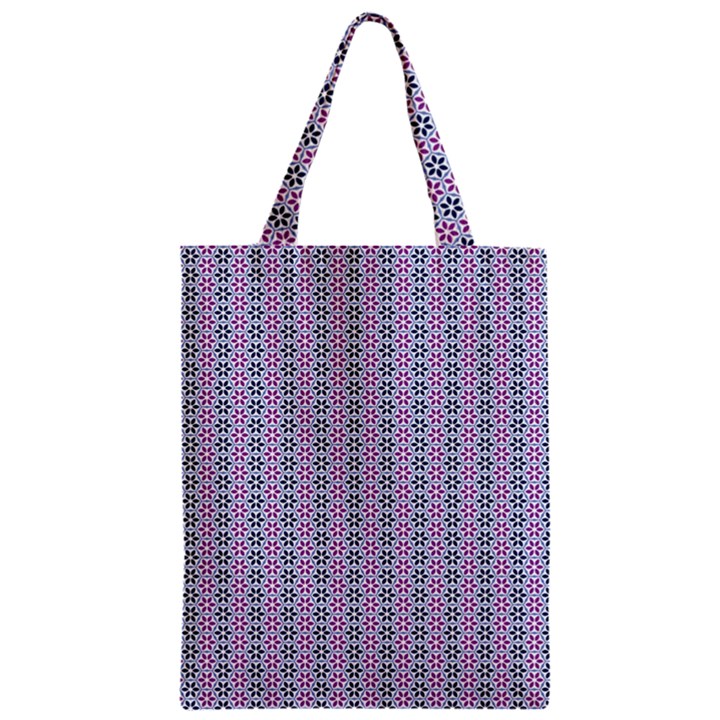 Pattern Star Flower Backround Zipper Classic Tote Bag