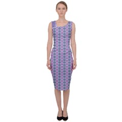 Pattern Star Flower Backround Sleeveless Pencil Dress