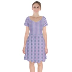 Pattern Star Flower Backround Short Sleeve Bardot Dress