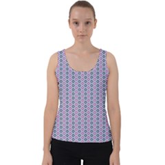 Pattern Star Flower Backround Velvet Tank Top