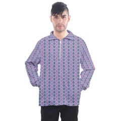 Pattern Star Flower Backround Men s Half Zip Pullover by HermanTelo