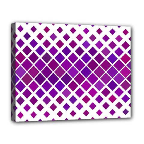 Pattern Square Purple Horizontal Canvas 14  X 11  (stretched)