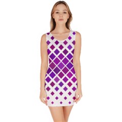 Pattern Square Purple Horizontal Bodycon Dress