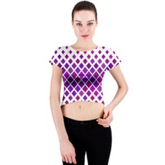 Pattern Square Purple Horizontal Crew Neck Crop Top by HermanTelo