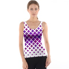 Pattern Square Purple Horizontal Tank Top