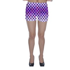 Pattern Square Purple Horizontal Skinny Shorts