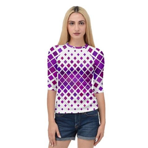 Pattern Square Purple Horizontal Quarter Sleeve Raglan Tee by HermanTelo