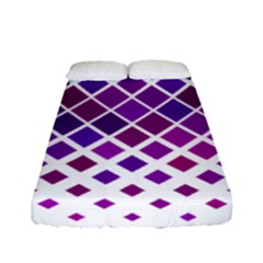 Pattern Square Purple Horizontal Fitted Sheet (full/ Double Size)