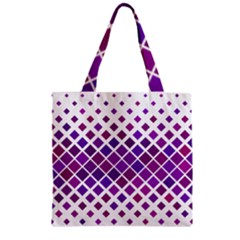 Pattern Square Purple Horizontal Zipper Grocery Tote Bag