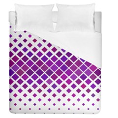 Pattern Square Purple Horizontal Duvet Cover (queen Size)