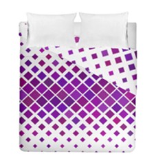 Pattern Square Purple Horizontal Duvet Cover Double Side (full/ Double Size)