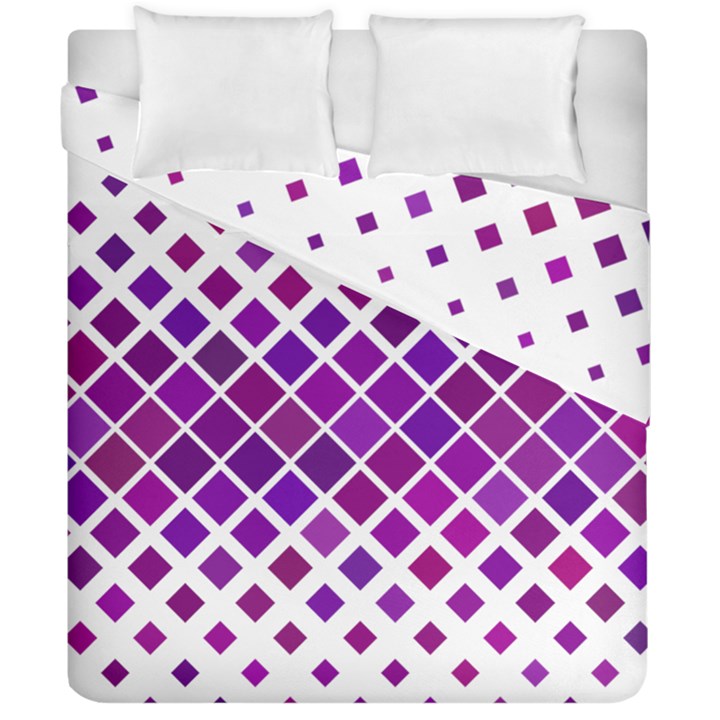 Pattern Square Purple Horizontal Duvet Cover Double Side (California King Size)