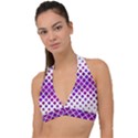 Pattern Square Purple Horizontal Halter Plunge Bikini Top View1