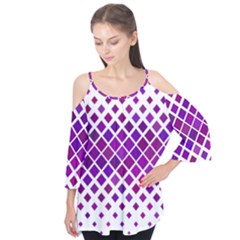 Pattern Square Purple Horizontal Flutter Tees