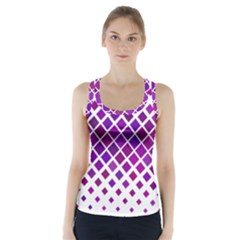 Pattern Square Purple Horizontal Racer Back Sports Top