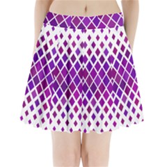 Pattern Square Purple Horizontal Pleated Mini Skirt