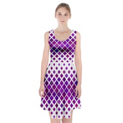 Pattern Square Purple Horizontal Racerback Midi Dress