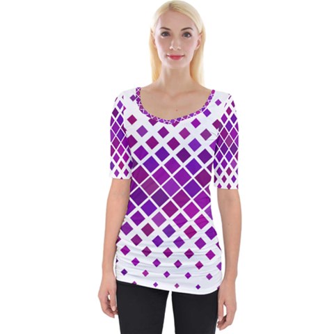 Pattern Square Purple Horizontal Wide Neckline Tee by HermanTelo