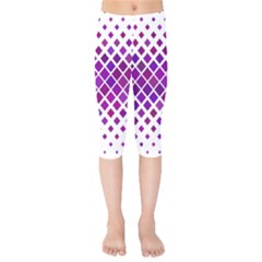 Pattern Square Purple Horizontal Kids  Capri Leggings 