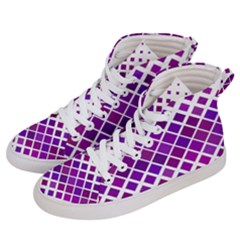 Pattern Square Purple Horizontal Women s Hi-top Skate Sneakers by HermanTelo