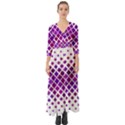 Pattern Square Purple Horizontal Button Up Boho Maxi Dress View1